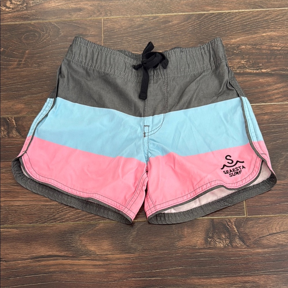 Gray, Pink and Blue SwimShorts with Elastic Waistband